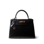 Kelly Sellier 28 Black Box Calfskin Gold Plated [A] Stamp - Image 6