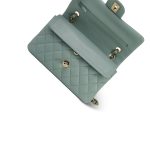 23C Dark Green Caviar Quilted Classic Flap Small LGHW - Image 16