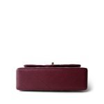 Wine/Burgundy Caviar Quilted Small Classic Double Flap LGHW - Image 9