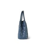 Dark Blue Shiny Aged Calfskin Quilted Nano Kelly Shopper Aged Gold Hardware - Image 2