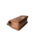 21K Caramel Caviar Quilted Boy Bag Medium Light Gold Hardware - Image 6