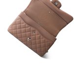 17B Dark Beige Caviar Quilted Classic Flap Jumbo Silver Hardware - Image 10