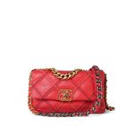 Coral Lambskin Quilted Wild Stitch 19 Flap Small Mixed Hardware - Image 14