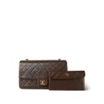 Brown Lambskin Quilted Single Flap GHW - Image 14