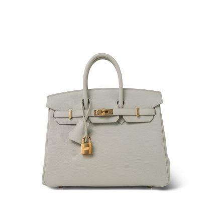 Birkin 25 Gris Perle Togo Gold Plated B Stamp