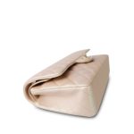 21S Pearly Beige Calfskin Classic Flap Medium Light Gold Hardware - Image 9