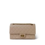 18A Beige Crumpled Calfskin Quilted Reissue 2.55 225 Aged Gold Hardware