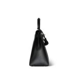 Kelly 28 Sellier Black Box Calfskin Gold Plated U Circle Stamp - Image 13