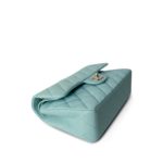 19C Tiffany Blue Caviar Quilted Classic Flap Small Light Gold Hardware - Image 4