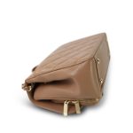 22B Beige Caviar Quilted Business Affinity Medium Flap Light Gold Hardware - Image 12