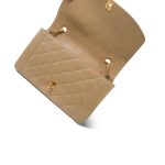 Beige Lambskin Quilted Diana Flap Medium Gold Hardware - Image 12