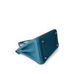 Birkin 25 Blue Jean Togo Palladium Plated B Stamp - Image 16
