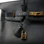 Birkin 35 Black Ardennes Gold Plated [A] Stamp - Image 3