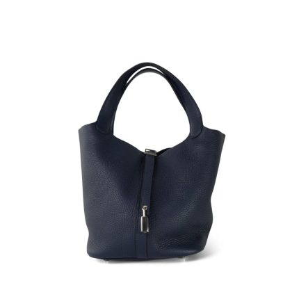 Picotin Lock 22 Bleu Nuit Clemence Palladium Plated