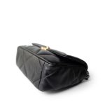 22A Black Lambskin Quilted 19 Flap Small Mixed Hardware - Image 7