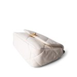 White Lambskin Quilted 19 Flap Small MHW - Image 5