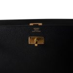 Kelly Wallet To Go Black Veau Epsom Gold Plated B Stamp - Image 14
