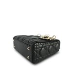 Mini Lady Dior Bag Black Lambskin Cannage Light Gold Hardware - Image 6