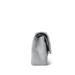 23P Silver Metallic Lambskin Quilted Classic Flap Medium SHW - Image 7