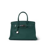 Birkin 30 Malachite Togo Palladium Plated D Stamp