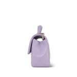 24P Violet/Light Purple Lambskin Quilted Mini Top Handle Light Gold Hardware - Image 2