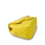 23C Yellow Lambskin Quilted Pearl Crush Mini Square Flap Aged Gold Hardware - Image 12