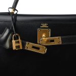 Kelly 32 Black Box Calfskin Gold Plated C Square Stamp - Image 7