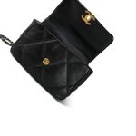 23P Black Lambskin Quilted Small 19 Flap Mixed Hardware - Image 14
