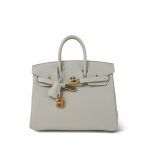 Birkin 25 Gris Perle Togo Gold Plated B Stamp - Image 5