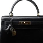 Kelly Sellier 28 Black Box Calfskin Gold Plated T Circle Stamp - Image 2