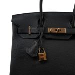 Birkin 30 Noir Togo Rose Gold Plated Hardware Y Stamp - Image 8
