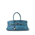 Shoulder Birkin 42 JPG Bleu Jean Clemence Palladium Plated [J] Stamp