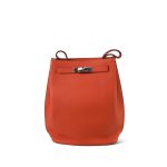 So Kelly 22 Orange Togo Palladium Plated T Stamp