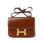 Constance 23 Noisette Calfskin Gold Plated Guilloche [G] Stamp