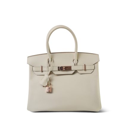 Birkin 30 Craie Epsom Rose Gold Plated Y Stamp