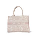 Dior Ecru and Pink Toile de Jouy Embroidery Book Tote Medium