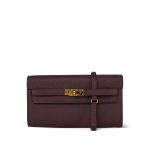 Kelly Wallet To Go Bordeaux Epsom Gold Plated U Stamp