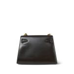 Mini Kelly 20 Dark Brown Box Calfskin Gold Plated O Circle Stamp - Image 10