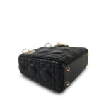 Mini Lady Dior Bag Black Lambskin Cannage - Image 6