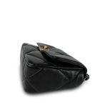 22C Black Lambskin Quilted Small 19 Flap Mixed Hardware - Image 5