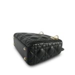 Mini Lady Dior Bag Black Lambskin Cannage - Image 7