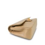 Beige Lambskin Quilted Medium Classic Flap GHW - Image 7