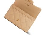 Beige Caviar Quilted Classic Flap Card Holder Gold Hardware - Image 10