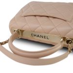 Beige Lambskin Quilted Small Trendy CC Light Gold Hardware - Image 16
