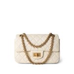Ivory Aged Calfskin Quilted Mini Reissue Flap Aged Gold Hardware - Image 12