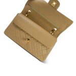 Beige Lambskin Quilted Medium Classic Flap GHW - Image 10