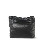 23K Black Caviar Quilted 22 Medium Hobo Bag Black/Aged Gold Hardware - Image 3