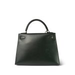 Kelly 28 Vert Fonce Box Calfskin Gold Plated (W) Stamp - Image 8
