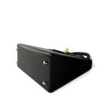 Kelly Sellier 25 Noir Veau Epsom Leather Gold Plated Hardware Y Stamp - Image 8