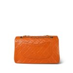 Orange Lambskin Quilted Classic Flap Medium Gold Hardware - Image 4